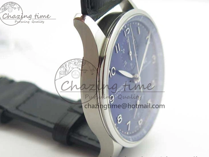 MIROTIME 0421 MoistureWicking Portuguese IW371491 ZF 1:1 Best Edition SS Blue Dial On Leather Strap A79350 (Slim Movement) V 7221